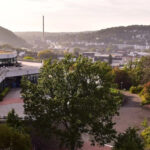 A view from a building roof of part of the Wuppertal campus