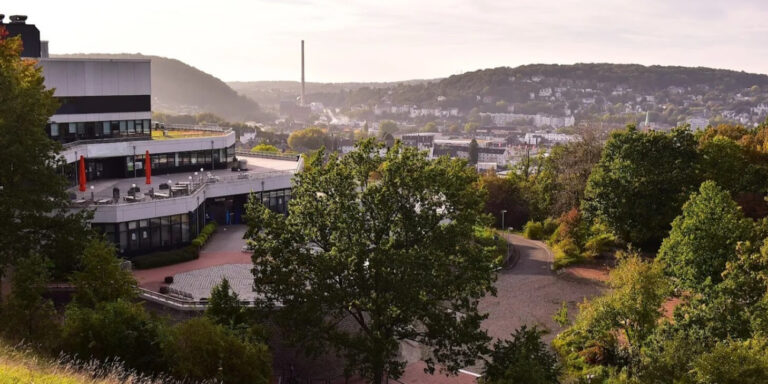A view from a building roof of part of the Wuppertal campus