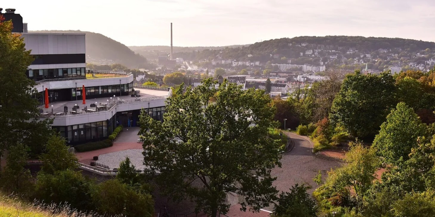 A view from a building roof of part of the Wuppertal campus